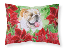 Load image into Gallery viewer, English Bulldog Poinsettas  Standard Pillowcase – Artistic Decorative Front, White Back CK1288PILLOWCASE