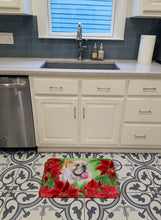Load image into Gallery viewer, English Bulldog Poinsettas Machine Washable Memory Foam Mat CK1288RUG