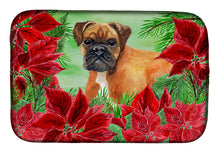 Load image into Gallery viewer, German Boxer Poinsettas Dish Drying Mat – Absorbent, Artistic Kitchen Essentials CK1289DDM