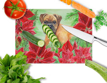 Load image into Gallery viewer, German Boxer Poinsettas Glass Cutting Boards – Durable, Decorative Kitchen Art Large CK1289LCB