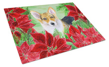 Load image into Gallery viewer, Pembroke Corgi Poinsettas Glass Cutting Boards – Durable, Decorative Kitchen Art Large CK1291LCB