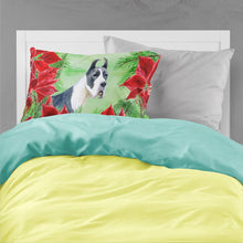 Load image into Gallery viewer, Harlequin Great Dane Poinsettas  Standard Pillowcase – Artistic Decorative Front, White Back CK1292PILLOWCASE