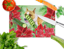 Load image into Gallery viewer, American Staffordshire Poinsettas Glass Cutting Boards – Durable, Decorative Kitchen Art Large CK1293LCB