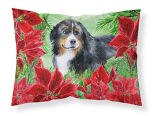 Load image into Gallery viewer, Bernese Mountain Dog Poinsettas  Standard Pillowcase – Artistic Decorative Front, White Back CK1294PILLOWCASE