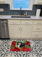 Load image into Gallery viewer, Bernese Mountain Dog Poinsettas Machine Washable Memory Foam Mat CK1294RUG