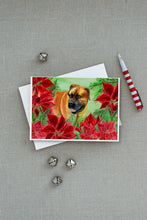 Load image into Gallery viewer, Boerboel Mastiff Poinsettas Greeting Cards -  Blank Note Cards – 8-Pack of Artist-Designed Cards with Envelopes