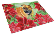 Load image into Gallery viewer, Boerboel Mastiff Poinsettas Glass Cutting Boards – Durable, Decorative Kitchen Art Large CK1295LCB