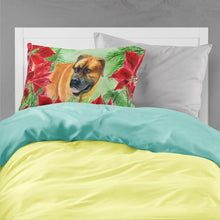 Load image into Gallery viewer, Boerboel Mastiff Poinsettas  Standard Pillowcase – Artistic Decorative Front, White Back CK1295PILLOWCASE