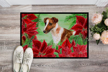 Load image into Gallery viewer, Smooth Fox Terrier Poinsettas Doormat - 24x36 Decorative Floor Mat – Indoor/Outdoor Rug with Artistic Flair CK1296JMAT