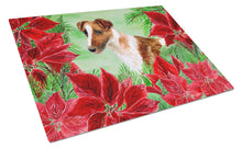 Load image into Gallery viewer, Smooth Fox Terrier Poinsettas Glass Cutting Boards – Durable, Decorative Kitchen Art Large CK1296LCB