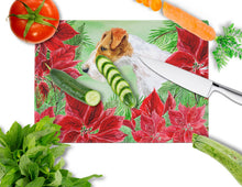 Load image into Gallery viewer, Fox Terrier Poinsettas Glass Cutting Boards – Durable, Decorative Kitchen Art Large CK1298LCB