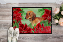 Load image into Gallery viewer, Dachshund Poinsettas Doormat - 24x36 Decorative Floor Mat – Indoor/Outdoor Rug with Artistic Flair CK1300JMAT