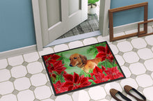 Load image into Gallery viewer, Dachshund Poinsettas Doormat - 24x36 Decorative Floor Mat – Indoor/Outdoor Rug with Artistic Flair CK1300JMAT