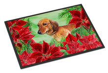 Load image into Gallery viewer, Dachshund Poinsettas Doormat - 24x36 Decorative Floor Mat – Indoor/Outdoor Rug with Artistic Flair CK1300JMAT