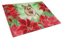 Load image into Gallery viewer, German Shepherd Poinsettas Glass Cutting Boards – Durable, Decorative Kitchen Art Large CK1302LCB