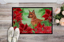 Load image into Gallery viewer, Miniature Pinscher Poinsettas Doormat - 18x27 Decorative Floor Mat – Indoor/Outdoor Rug with Artistic Flair CK1304MAT
