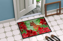 Load image into Gallery viewer, Miniature Pinscher Poinsettas Doormat - 18x27 Decorative Floor Mat – Indoor/Outdoor Rug with Artistic Flair CK1304MAT