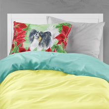Load image into Gallery viewer, Papillon Poinsettas  Standard Pillowcase – Artistic Decorative Front, White Back CK1305PILLOWCASE