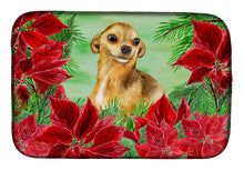 Load image into Gallery viewer, Chihuahua Poinsettas Dish Drying Mat – Absorbent, Artistic Kitchen Essentials CK1306DDM