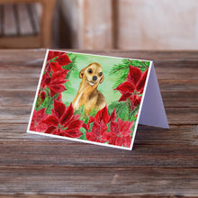Load image into Gallery viewer, Chihuahua Poinsettas Greeting Cards -  Blank Note Cards – 8-Pack of Artist-Designed Cards with Envelopes