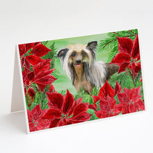 Load image into Gallery viewer, Chinese Crested Poinsettas Greeting Cards -  Blank Note Cards – 8-Pack of Artist-Designed Cards with Envelopes