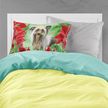 Load image into Gallery viewer, Chinese Crested Poinsettas  Standard Pillowcase – Artistic Decorative Front, White Back CK1307PILLOWCASE