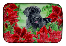 Load image into Gallery viewer, Giant Schnauzer Poinsettas Dish Drying Mat – Absorbent, Artistic Kitchen Essentials CK1308DDM