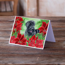 Load image into Gallery viewer, Giant Schnauzer Poinsettas Greeting Cards -  Blank Note Cards – 8-Pack of Artist-Designed Cards with Envelopes