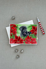 Load image into Gallery viewer, Giant Schnauzer Poinsettas Greeting Cards -  Blank Note Cards – 8-Pack of Artist-Designed Cards with Envelopes