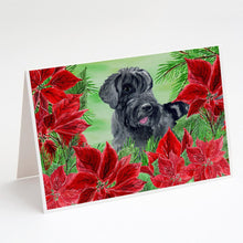 Load image into Gallery viewer, Giant Schnauzer Poinsettas Greeting Cards -  Blank Note Cards – 8-Pack of Artist-Designed Cards with Envelopes