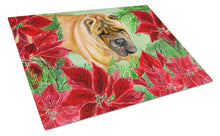 Load image into Gallery viewer, Shar Pei Poinsettas Glass Cutting Boards – Durable, Decorative Kitchen Art Large CK1309LCB