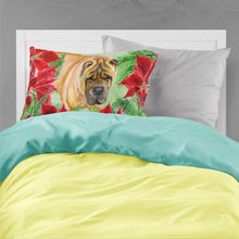 Load image into Gallery viewer, Shar Pei Poinsettas  Standard Pillowcase – Artistic Decorative Front, White Back CK1309PILLOWCASE