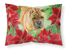 Load image into Gallery viewer, Shar Pei Poinsettas  Standard Pillowcase – Artistic Decorative Front, White Back CK1309PILLOWCASE