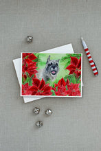 Load image into Gallery viewer, Schnauzer Poinsettas Greeting Cards -  Blank Note Cards – 8-Pack of Artist-Designed Cards with Envelopes