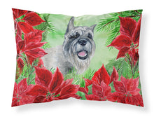 Load image into Gallery viewer, Schnauzer Poinsettas  Standard Pillowcase – Artistic Decorative Front, White Back CK1310PILLOWCASE