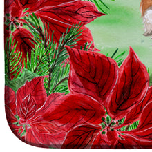 Load image into Gallery viewer, Cavalier Spaniel Poinsettas Dish Drying Mat – Absorbent, Artistic Kitchen Essentials CK1311DDM