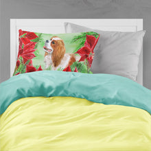 Load image into Gallery viewer, Cavalier Spaniel Poinsettas  Standard Pillowcase – Artistic Decorative Front, White Back CK1311PILLOWCASE