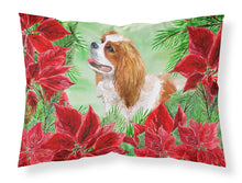 Load image into Gallery viewer, Cavalier Spaniel Poinsettas  Standard Pillowcase – Artistic Decorative Front, White Back CK1311PILLOWCASE