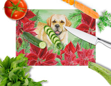 Load image into Gallery viewer, Golden Retriever Poinsettas Glass Cutting Boards – Durable, Decorative Kitchen Art Large CK1312LCB