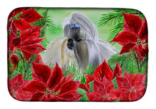 Load image into Gallery viewer, Shih Tzu Poinsettas Dish Drying Mat – Absorbent, Artistic Kitchen Essentials CK1314DDM