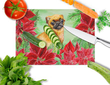 Load image into Gallery viewer, Small Brabant Griffon Poinsettas Glass Cutting Boards – Durable, Decorative Kitchen Art Large CK1315LCB