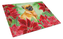 Load image into Gallery viewer, Small Brabant Griffon Poinsettas Glass Cutting Boards – Durable, Decorative Kitchen Art Large CK1315LCB