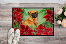 Load image into Gallery viewer, Small Brabant Griffon Poinsettas Doormat - 18x27 Decorative Floor Mat – Indoor/Outdoor Rug with Artistic Flair CK1315MAT