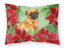 Load image into Gallery viewer, Small Brabant Griffon Poinsettas  Standard Pillowcase – Artistic Decorative Front, White Back CK1315PILLOWCASE