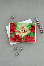Load image into Gallery viewer, Morkie Poinsettas Greeting Cards -  Blank Note Cards – 8-Pack of Artist-Designed Cards with Envelopes