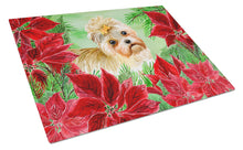 Load image into Gallery viewer, Morkie Poinsettas Glass Cutting Boards – Durable, Decorative Kitchen Art Large CK1316LCB