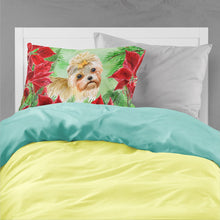 Load image into Gallery viewer, Morkie Poinsettas  Standard Pillowcase – Artistic Decorative Front, White Back CK1316PILLOWCASE