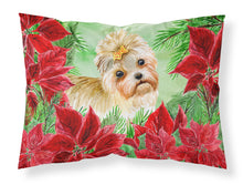 Load image into Gallery viewer, Morkie Poinsettas  Standard Pillowcase – Artistic Decorative Front, White Back CK1316PILLOWCASE