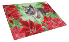 Load image into Gallery viewer, American Akita Poinsettas Glass Cutting Boards – Durable, Decorative Kitchen Art Large CK1317LCB