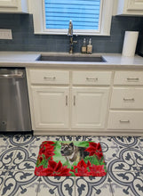 Load image into Gallery viewer, American Akita Poinsettas Machine Washable Memory Foam Mat CK1317RUG